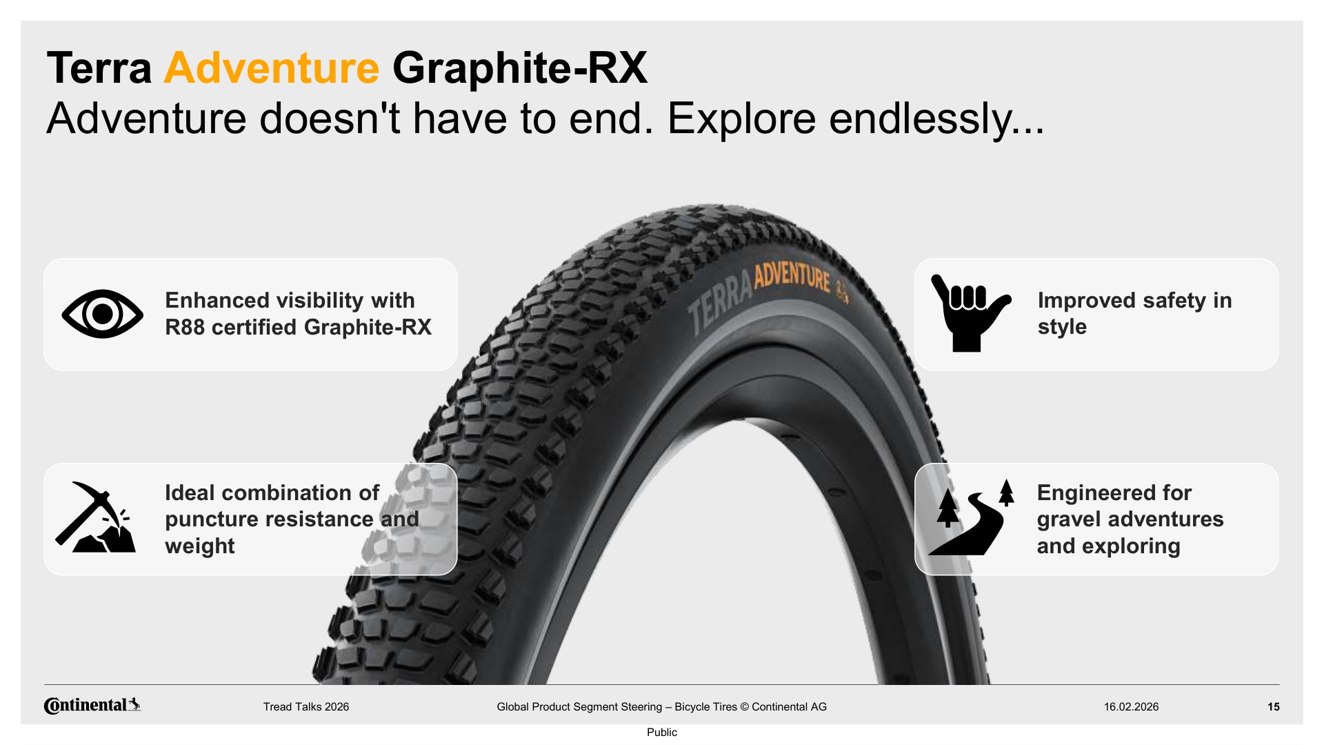 Terra Adventure Graphite-RX: R88 Graphite-RX za boljšo vidljivost na gravel turah